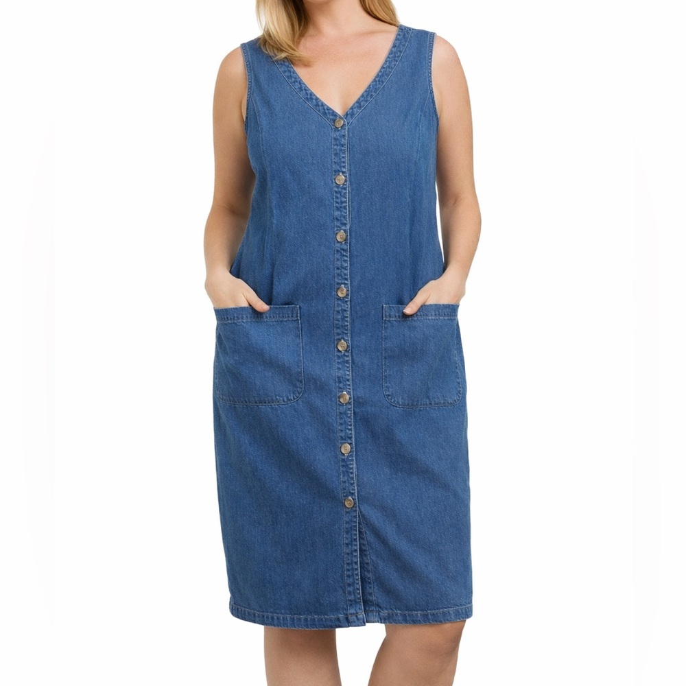 Jones New York Sleeveless Long Denim Dress